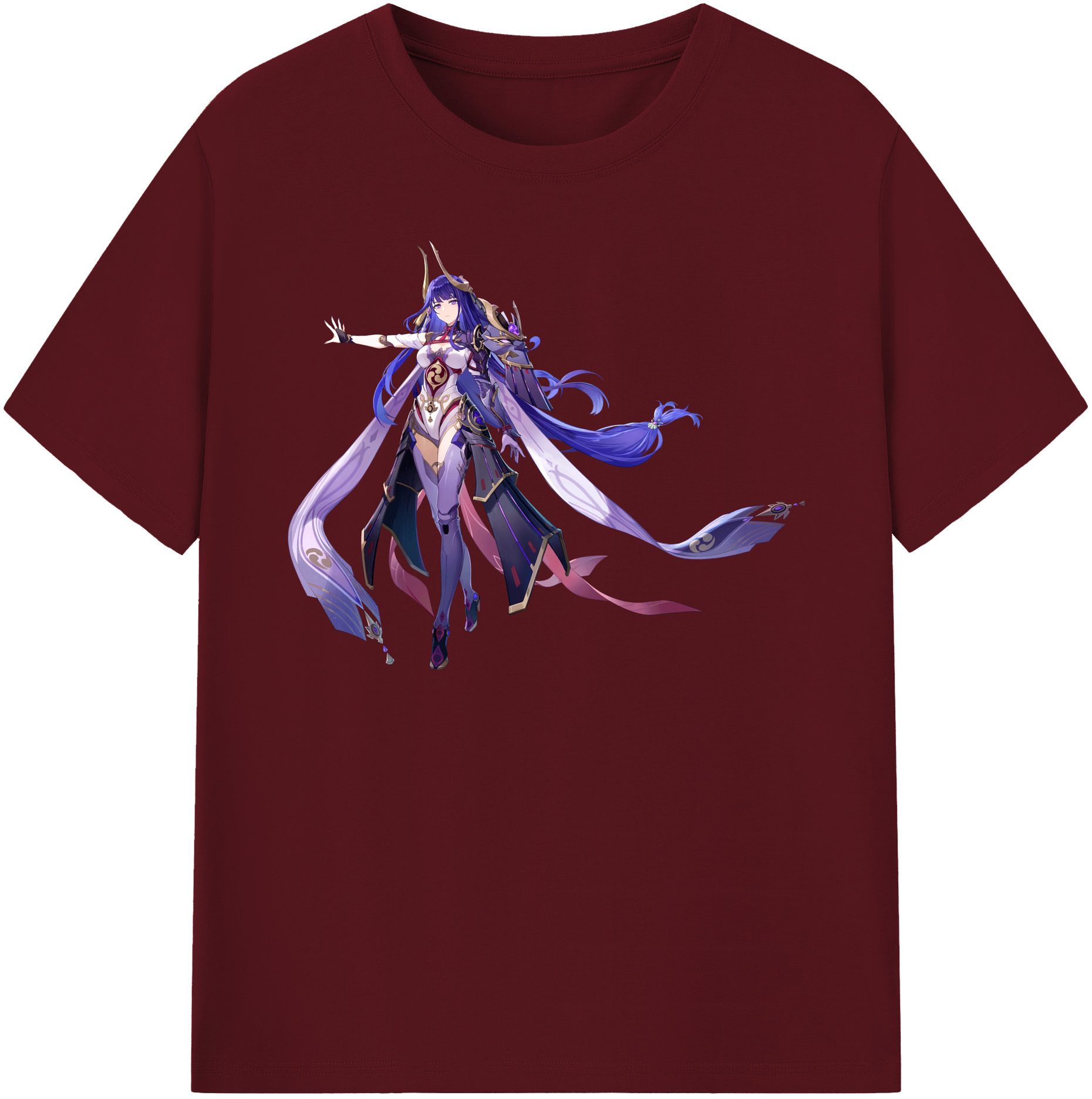 げんし神 雷電将軍 らいでんしょうぐん genshin Raiden Shogun 綿100％半袖Tシャツ（フロントプリント）